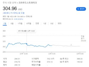 크라우드스트라이크 주가 11% 하락